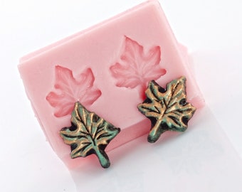 Tiny Maple Leaf Mold Create Two Tiny Maple Leaves Perfect Size for Earrings, Charms, Scrapbooking Use with Metal or Polymer Clay Resin (719)