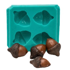 Molde de silicona con forma de bellota apto para alimentos, ideal para fondant, chocolate, caramelos, azúcar y manualidades. Molde de bellota para joyería, resina, arcilla polimérica y epoxi (717).