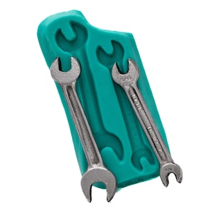 Molde de silicone para chave inglesa - Seguro para alimentos, ideal para fondant, chocolate, pasta de goma, resina artesanal, argila polimérica e argila metálica (567)