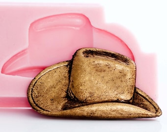 Silicone cowboy hat mold - jewelry mold, fimo mold, polymer clay mold, resin mold, cabochon mold, flexible easy to use  (925)