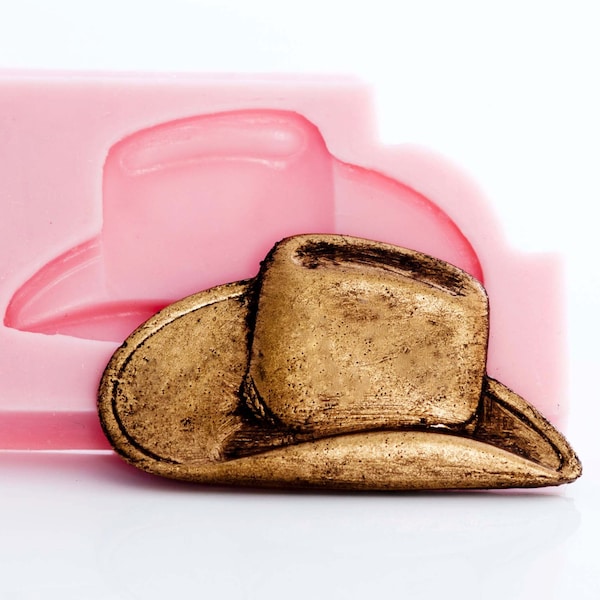 Silicone cowboy hat mold - jewelry mold, fimo mold, polymer clay mold, resin mold, cabochon mold, flexible easy to use  (925)