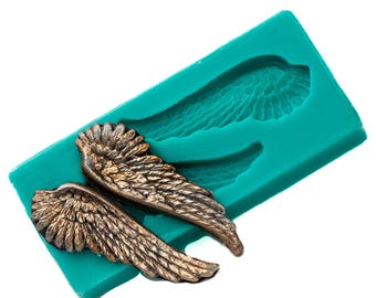 Small  Angel Wing Silicone Mold Made From Food Safe Silicone Fondant Gum Paste Chocolate Craft Mold For Resin Polymer Clay Metal Clay (846)