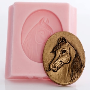 Food Safe Horse Head Cameo Silicone Mold create fondant cake decorations, gum paste, candy  flexible mold (922)