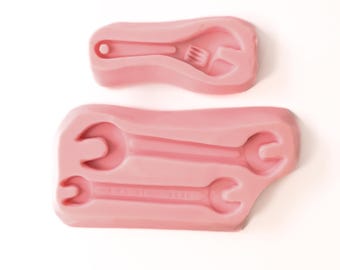 Wrench Mold Set (IMPERFECT/SLIGHT DEFECT)  Food Safe- Fondant, Chocolate, Candy, Gum Paste, Soap, Resin, Polymer Clay, Metal Clay Mold (S3)