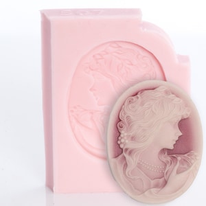 Victorian Cameo mold - mould - silicone mold - food safe mold, fondant mold, gumpaste mold, chocolate mold, clay mold- resin mold (507)