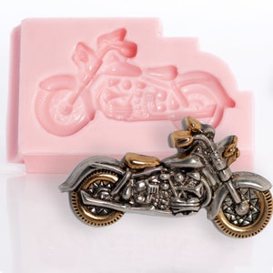 Motorcycle Silicone Mold for Fondant, Chocolate, Candy, Resin, Polymer Clay, Epoxy flexible and easy to use.  (816)