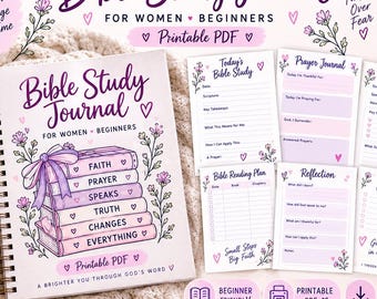 Bibelstudienjournal für Anfängerinnen, druckbares PDF-Andachtsbuch