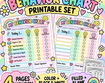Printable Behavior Chart for Kids | Daily Student Reward Tracker (PDF Download)