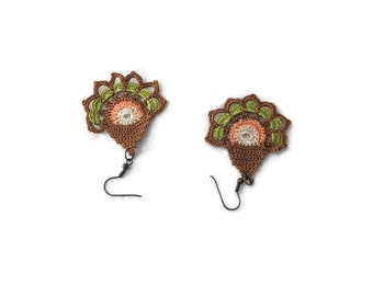 Boucles d'oreilles colorées au crochet, Bijoux au crochet, Boucles d'oreilles pendantes, Bijoux bohèmes hippies, Cadeau pour elle