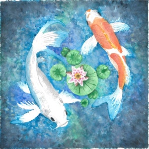 Koi Watercolor Print