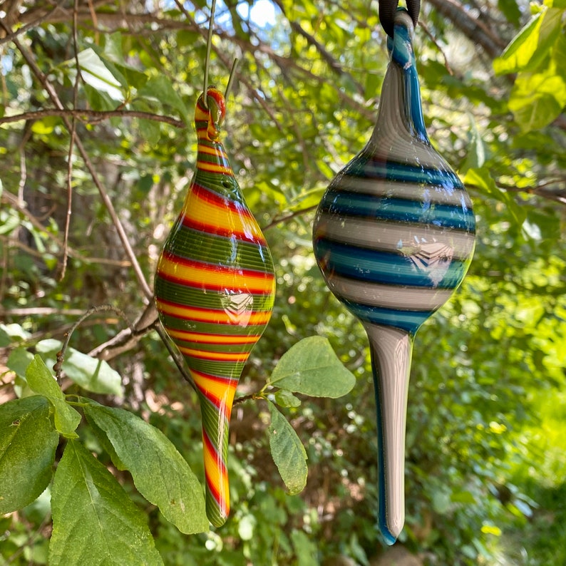 Blown Glass Christmas ornament outdoor glass hanging glass Etsy