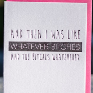 Carte de vœux Letterpress Whatever Bitches