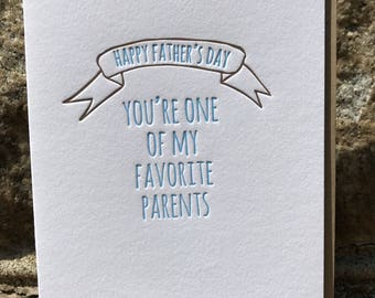 Father's Day Favorite Letterpress Greeting