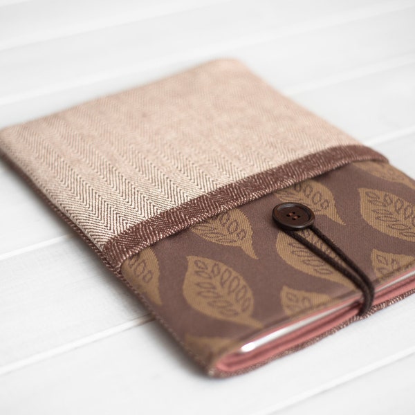 Pocket ipad case Brown Tweed classic fabric handmade UK new ipad pro 11 12.9 sleeve air 5 mini Boho slim tablet cover soft Christmas gift