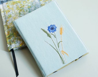 Kobo case flower denim fabric kobo cover Embroidery beautiful handmade Kobo Clara 2E Blue slim protective soft fabric kobo case cornflower