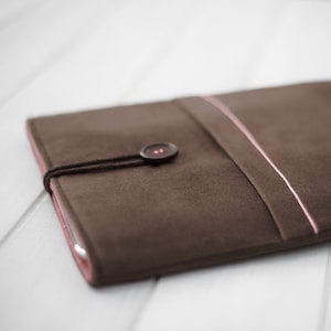 brown fabric galaxy tab s10 cover tab S9 case tab s6 lite s7 plus handmade Tablet protective bag customised size soft slim tab s9 sleeve