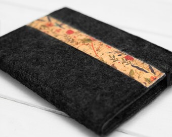 eReader fabric Hardcover Kindle Paperwhite Kobo Aura one Voyage case with oak leaves pattern