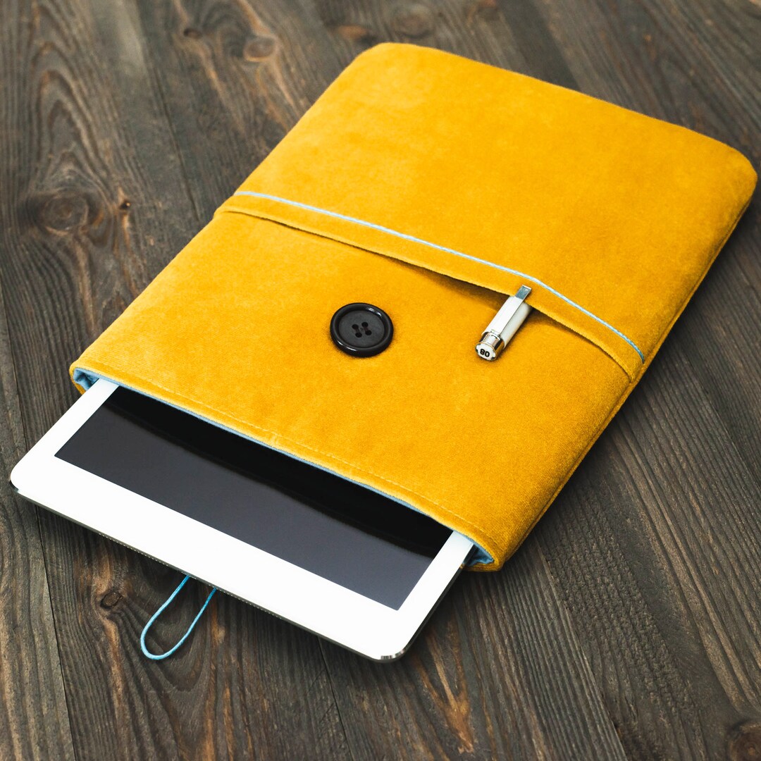 Yellow Galaxy Tab Case Handmade Samsung Tablet Pocket Sleeve Slim Tab