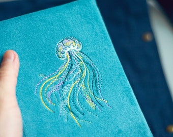 kobo case Jellyfish kobo libra colour case Elipsa Sage case Embroidered kobo Clara cover teal blue kobo forma aura one case Fish Gift