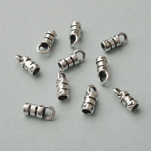 10 Pieces, End Caps, Oxidized Sterling Silver .925, 3mmx8mm, SCE111