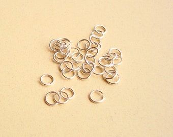 Bulk, 50 Pieces - OPEN - Sterling Silver Jump Rings, 5mm, 20 Gauge, SJ410