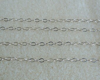 5 Feet --Sterling Silver, Flat Cable Chain, 3mm X 2mm --SCH414
