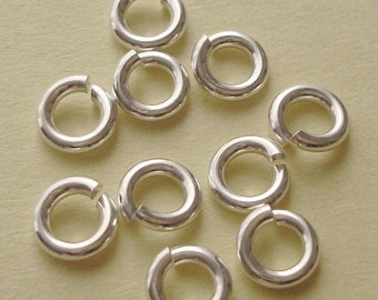 10 Pieces, Open Jump Rings, Sterling Silver .925, 4.5mm, 18 Gauge, SJ113