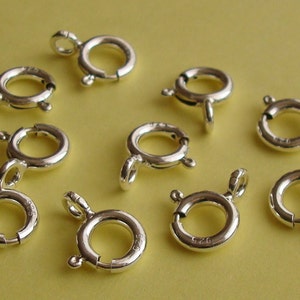 BULK, 30 Pieces, Spring Ring Clasps, with Open Ring, Sterling Silver .925, 7mm, SCL119BK