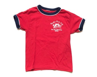 Vintage 70’s KIDS Quebec Graphic Ringer T-Shirt Sz M