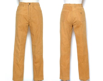 Vintage 80's Brown LEATHER GUESS Pants Sz 27W