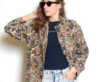 Vintage 70's Kmart Camouflage Army Jacket Sz M/L