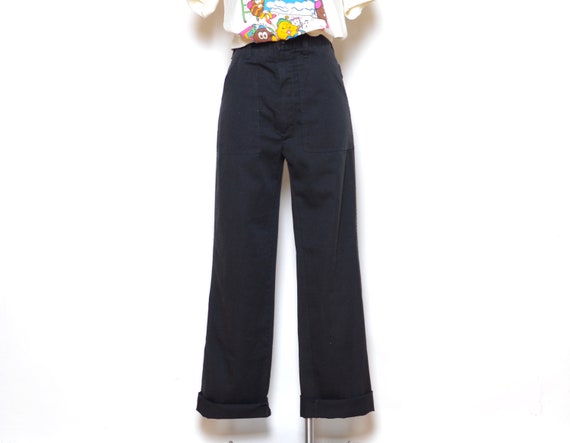 Vintage 70's Black OG 107 Style Pants Sz 28W