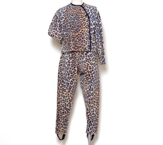 Vintage 60’s Fuzzy Cheetah Print 2 Piece Play Suit