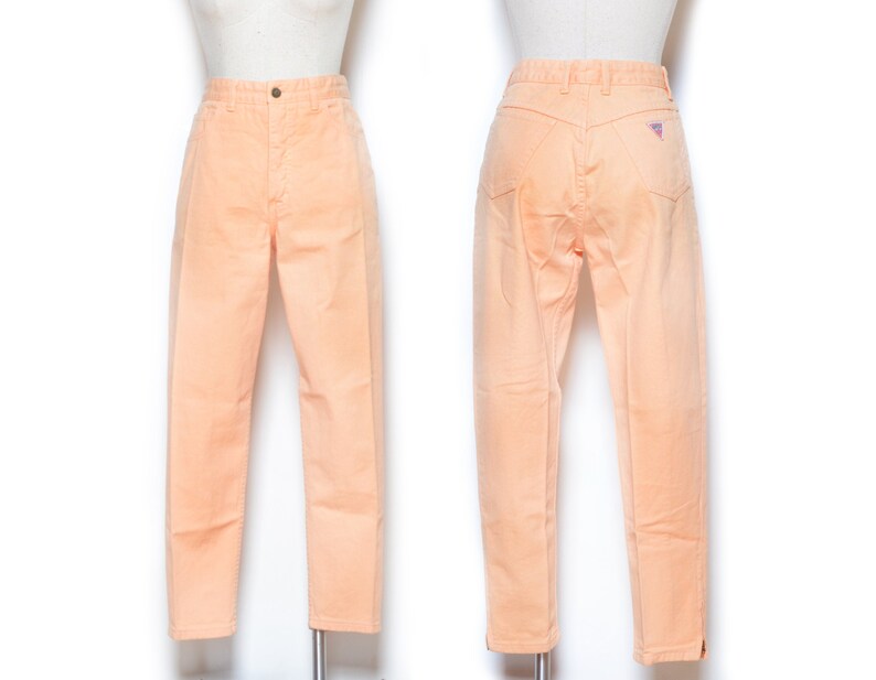 RARE Vintage 80's Pastel Peach Guess Jeans Sz 29W image 1