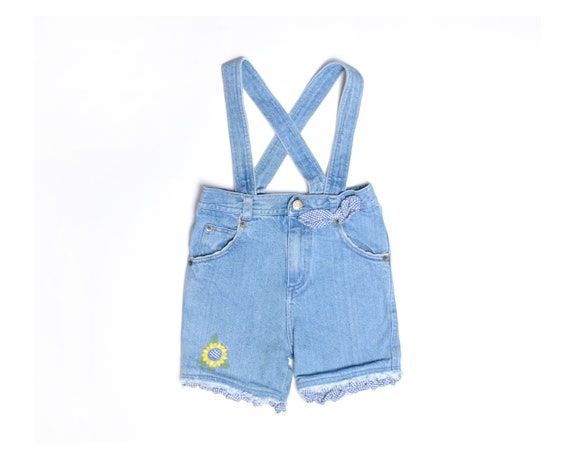 jean shorts with suspenders
