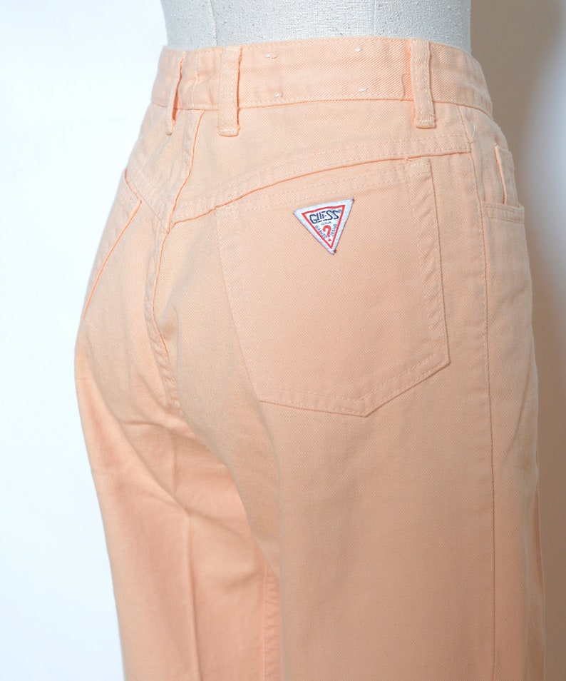 RARE Vintage 80's Pastel Peach Guess Jeans Sz 29W image 5