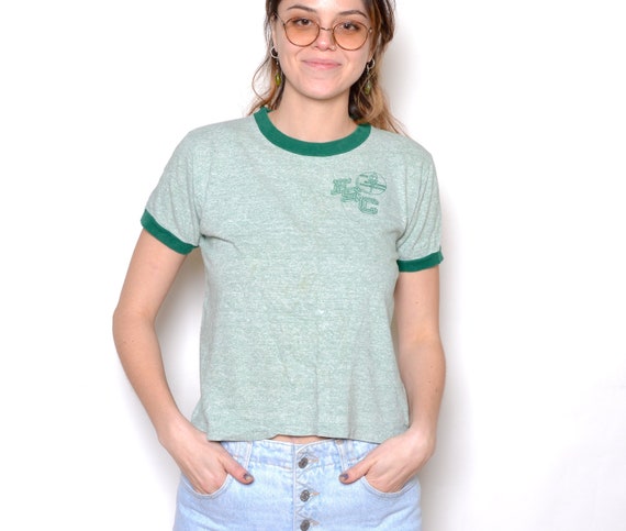 Vintage 60's FSC Green Ringer T-Shirt Sz