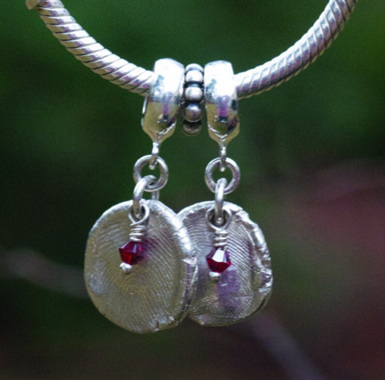 Sterling silver fingerprint charm that fits add-a-bead bracelets image 1