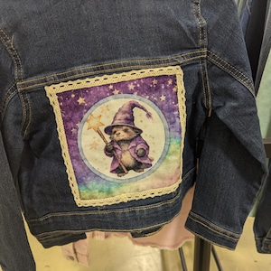 Upcycled Denim Jacket - Girls 4T - Hand Applique