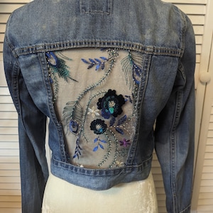 Upcycled Denim Jacket - XSmall - Sheer Panels