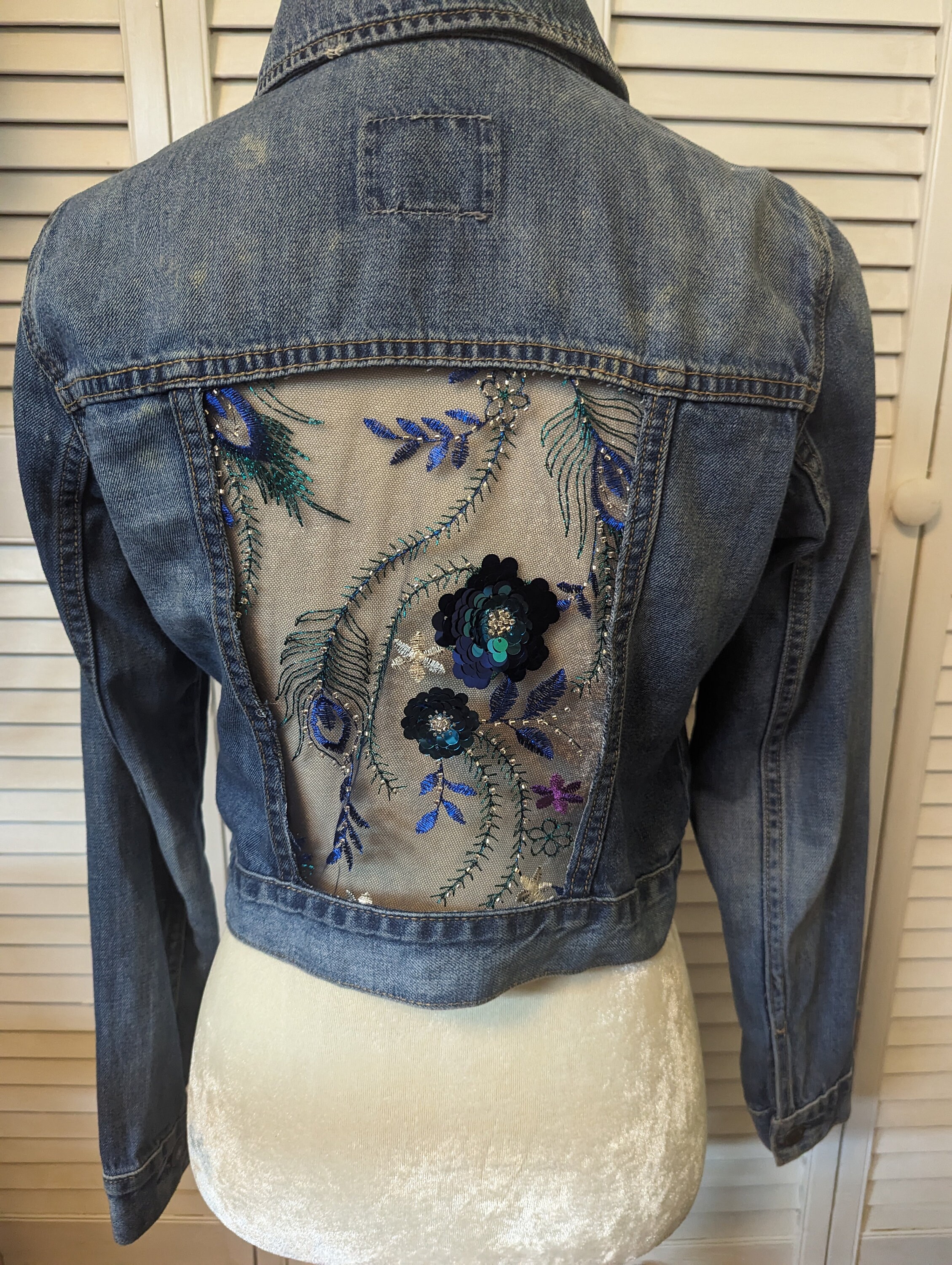 Sheer denim jacket deals