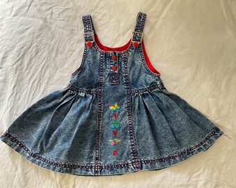 Vintage Acid Wash Toddler Dress / Size 1