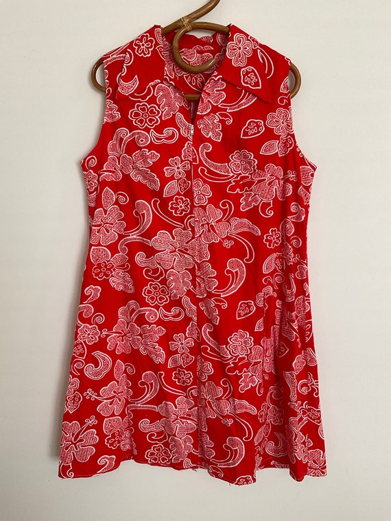 Fab Red Retro Dress / Size 16 - image 2