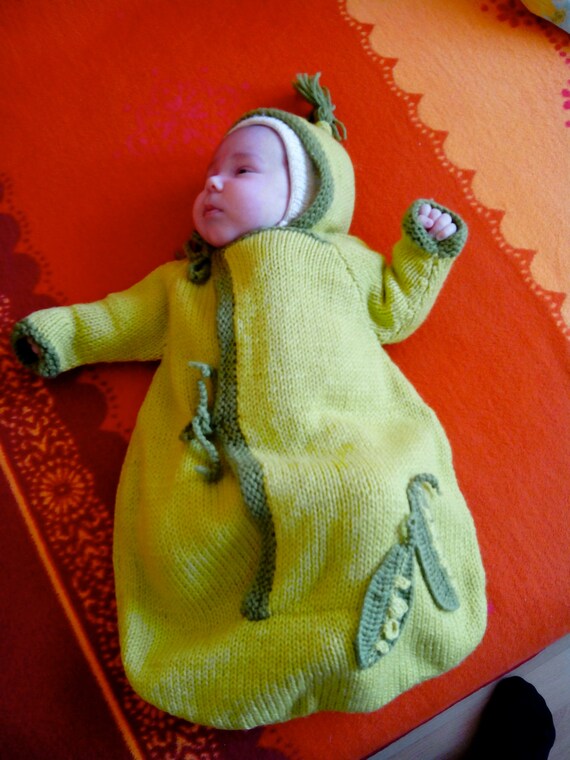 Wool Baby Sleeping Bag with a hood and long sleeves size 3 Etsy