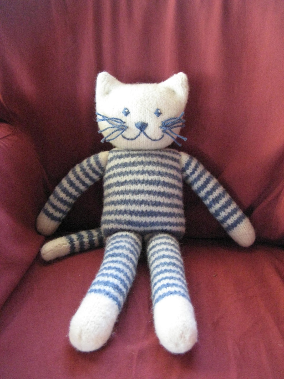 Plush Felted Kitty PDF Knitting Pattern, Cat Stuffed Toy, Plushie