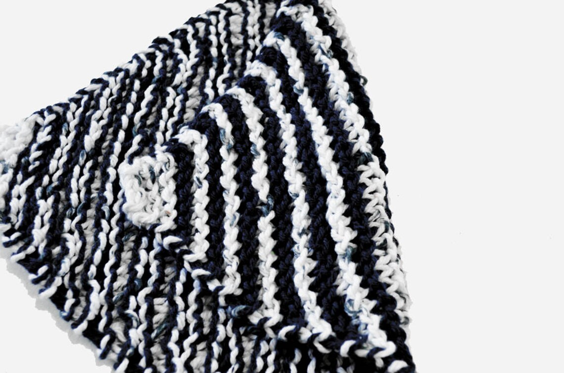 Black and White Kitchen Washcloth Knitted Dishcloth Etsy