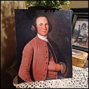 Colonial Vintage Reproduction Portrait OF Colonial Well Dressed Gentleman Print Sign Picture 8x10
