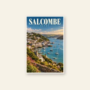 Salcombe Devon Travel Poster | South Devon Coastal Wall Art | Seaside Print (Unframed)