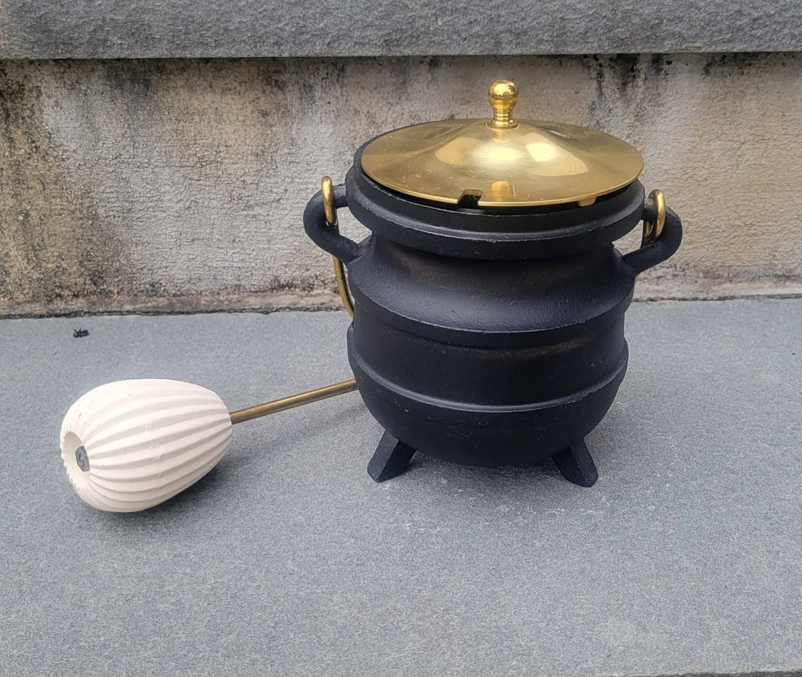 Cast Iron and brass vintage fire starter smudge pot rustic Etsy
