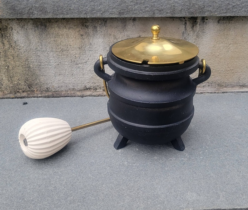 Cast Iron and brass vintage fire starter smudge pot rustic Etsy